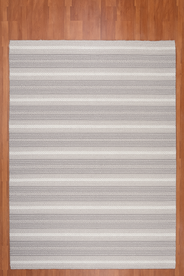 IVORY SILVER WOOL RUG