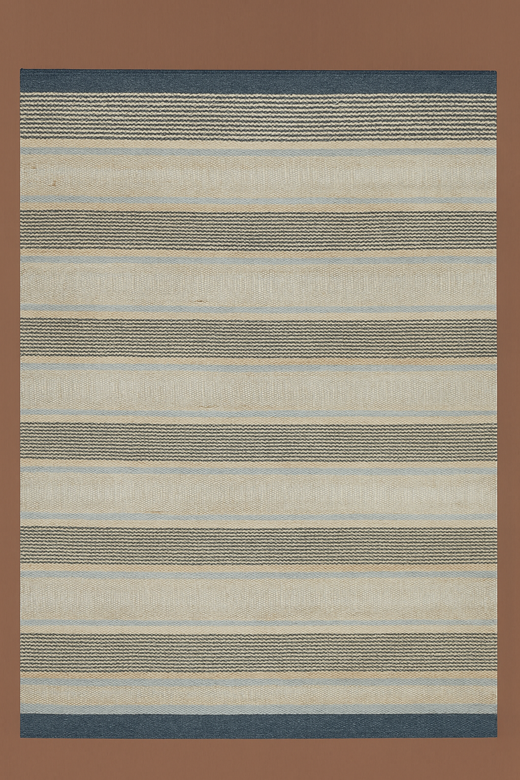 NATURAL CHARCOAL WOOL AND JUTE RUG