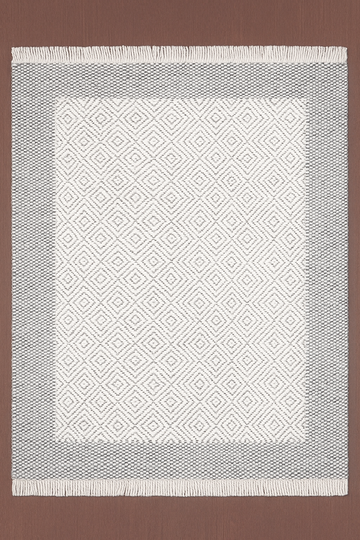 WHITE ANTHRACITE WOOL RUG