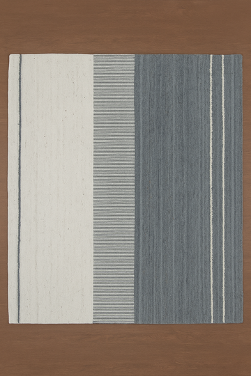 IVORY BLUE WOOL RUG
