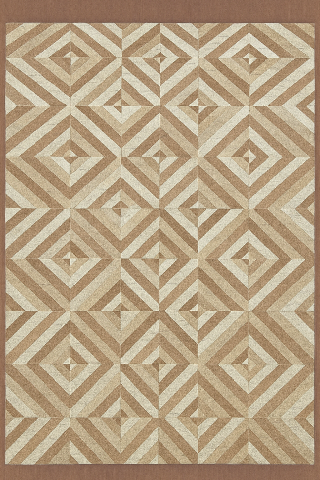 BEIGE BROWN WOOL RUG