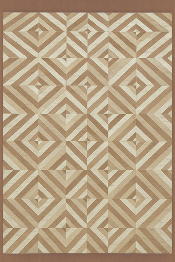 BEIGE BROWN WOOL RUG
