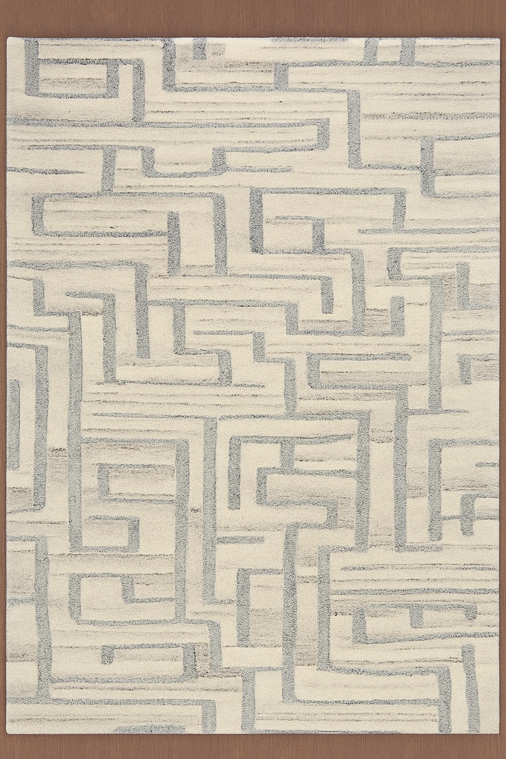 IVORY GREY WOOL RUG