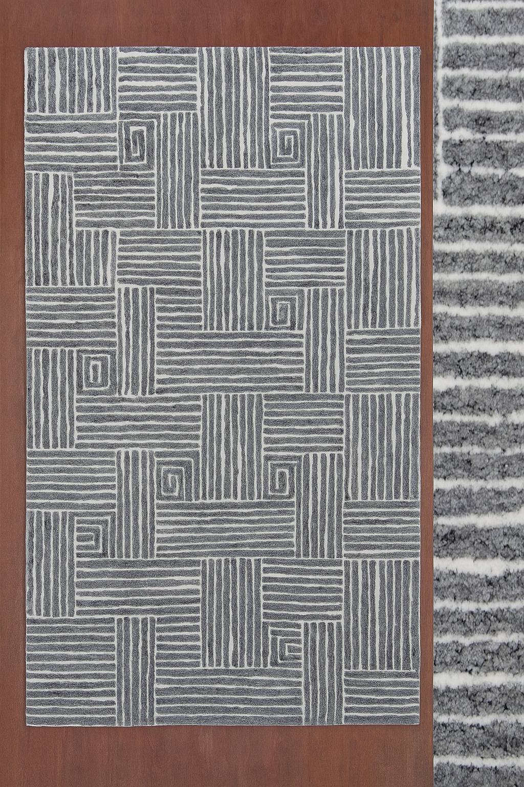 IVORY GREY WOOL RUG