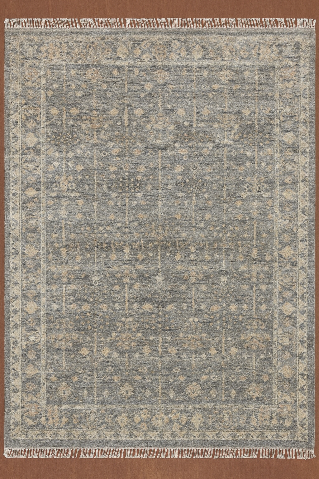 BLUE CHARCOAL WOOL RUG