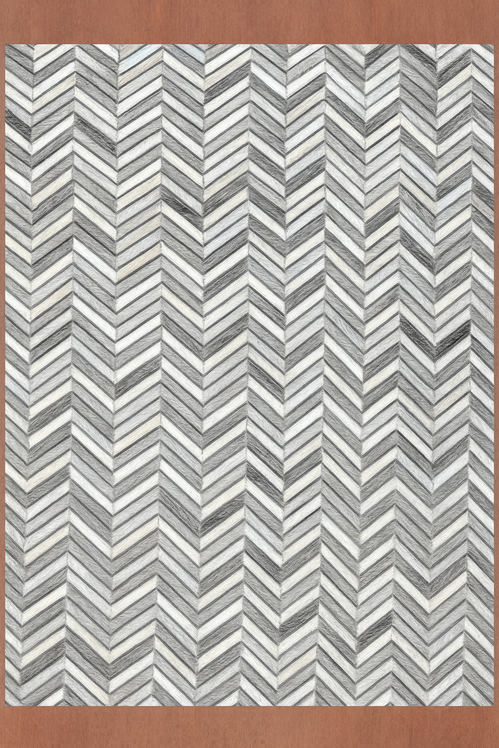BEIGE GREY LEATHER RUG