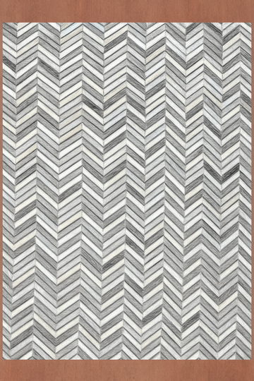 BEIGE GREY LEATHER RUG