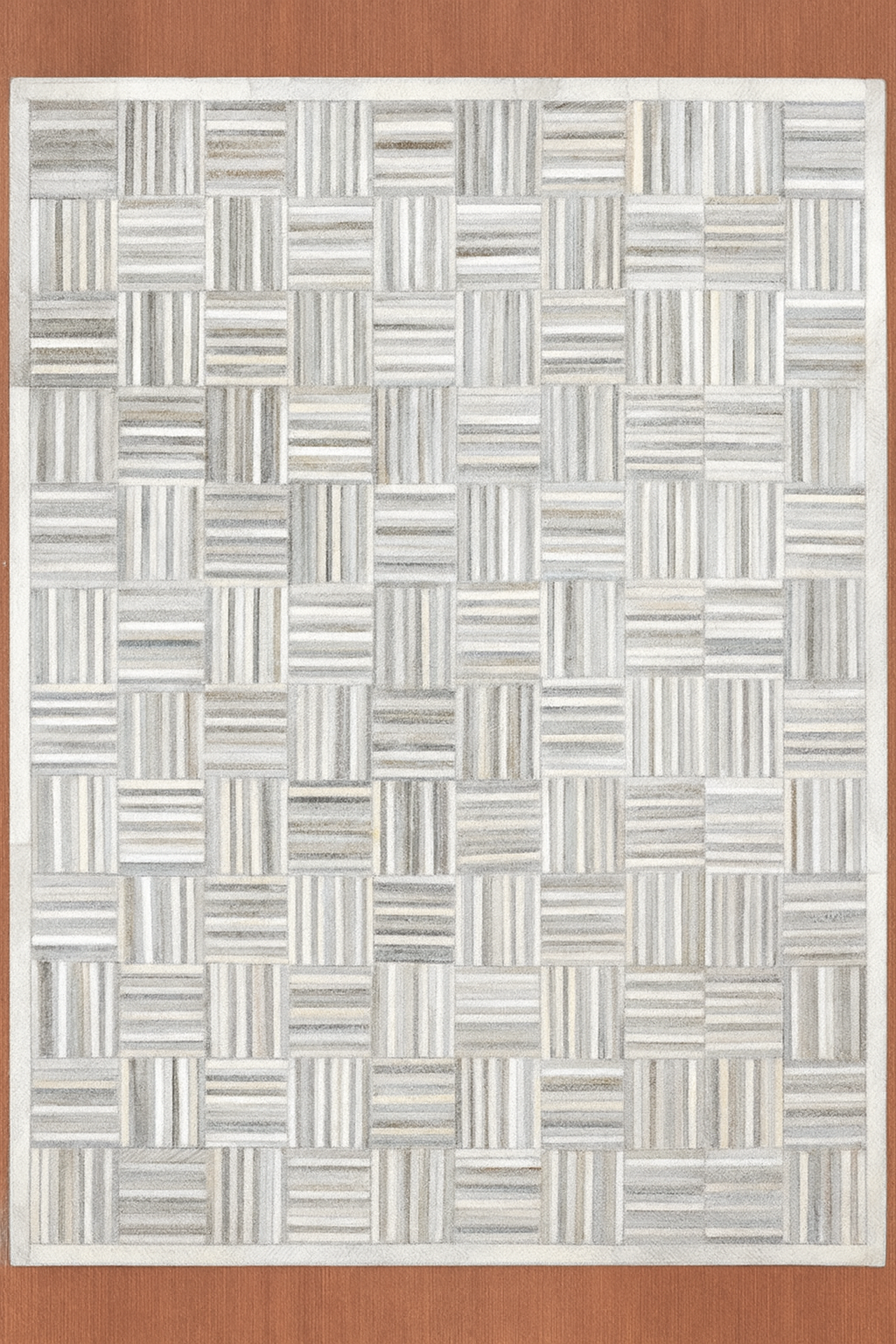 BEIGE LEATHER RUG