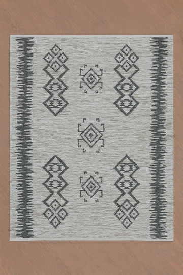BEIGE CHARCOAL WOOL RUG