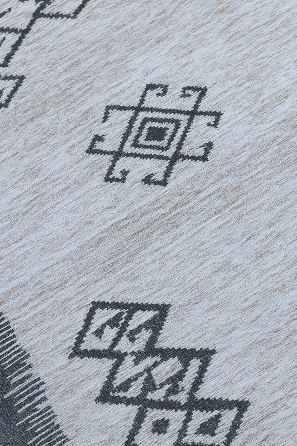 BEIGE CHARCOAL WOOL RUG
