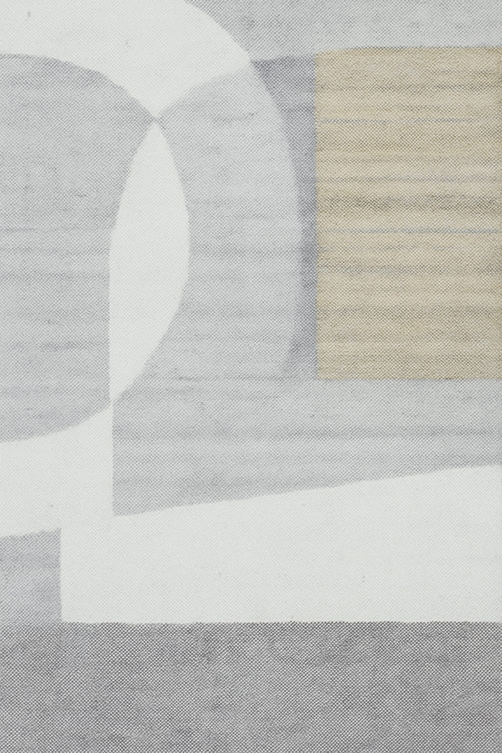 IVORY MUSTARD POLYESTER&WOOL RUG