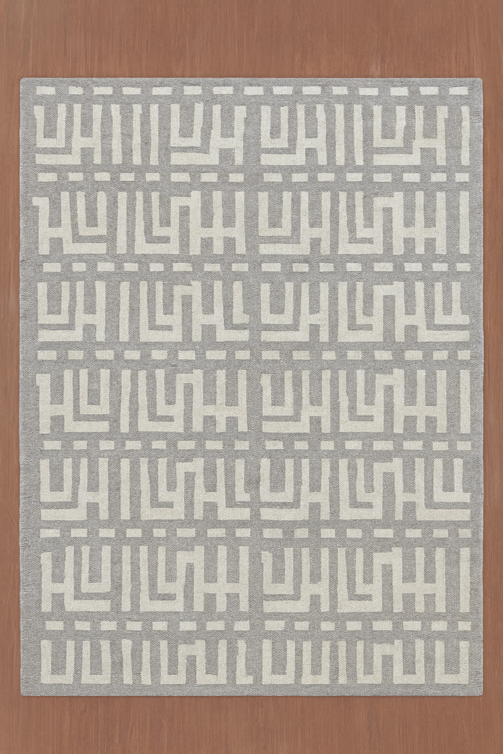 IVORY STEEL POLYESTER&WOOL RUG
