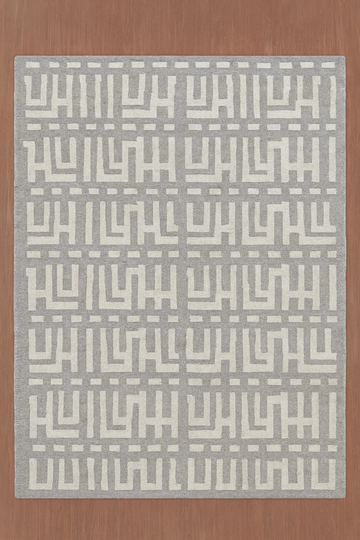 IVORY STEEL POLYESTER&WOOL RUG