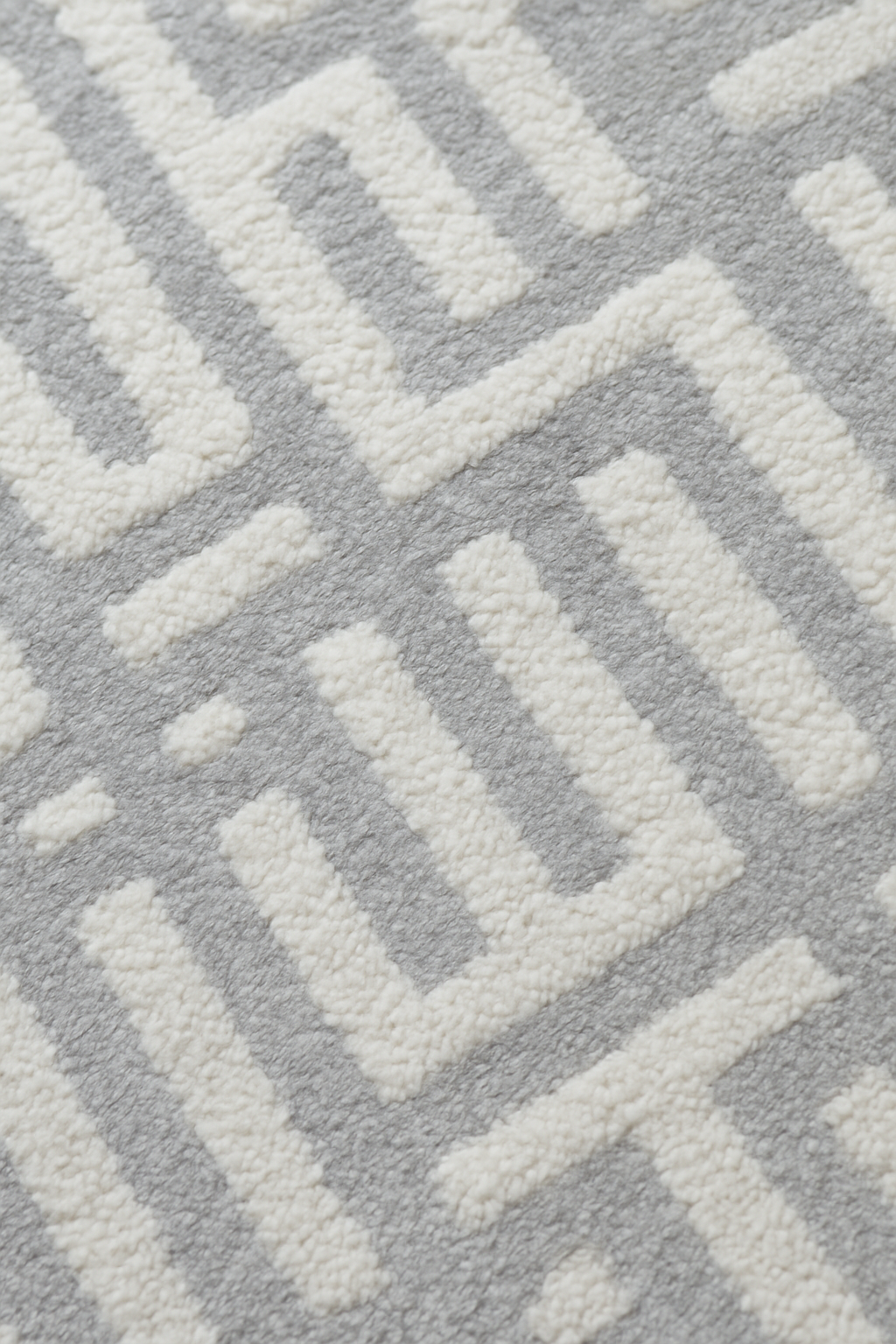 IVORY STEEL POLYESTER&WOOL RUG