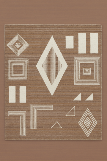 TAWNY BROWN POLYESTER RUG