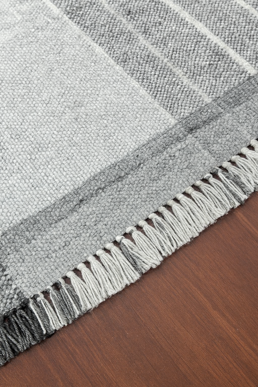 IVORY BROWN WOOL RUG