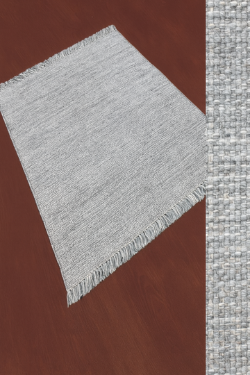 STEEL GREY WOOL RUG