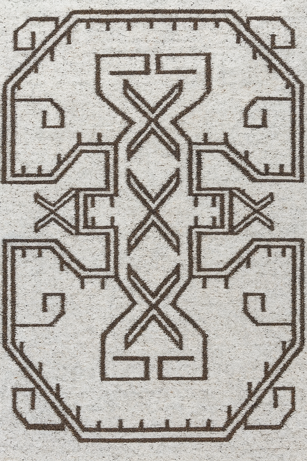 IVORY BROWN POLYESTER RUG