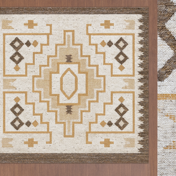 GOLD BROWN POLYESTER RUG