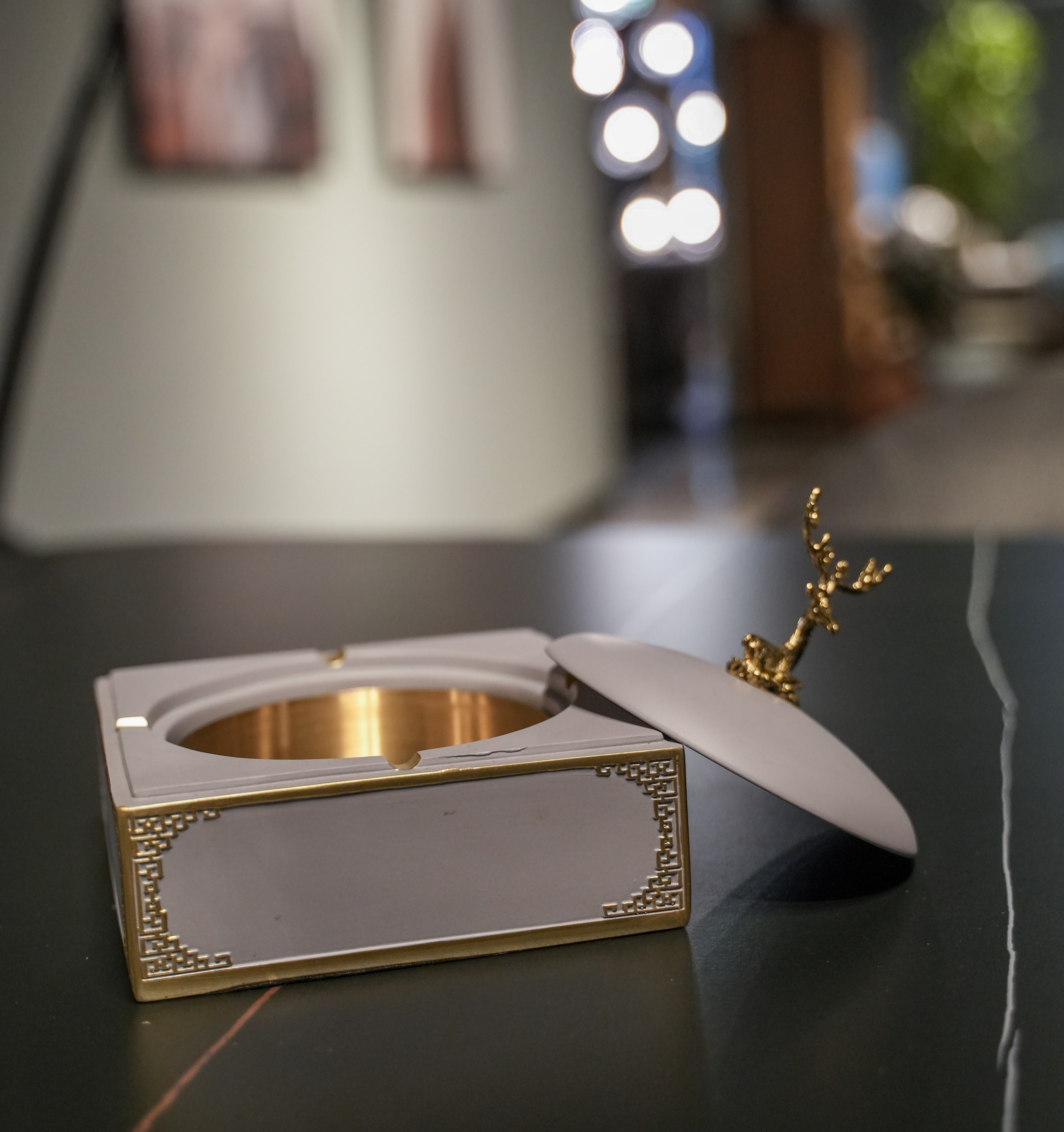 Grey Resin Ashtray