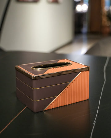 Black & Orange Tissue Box