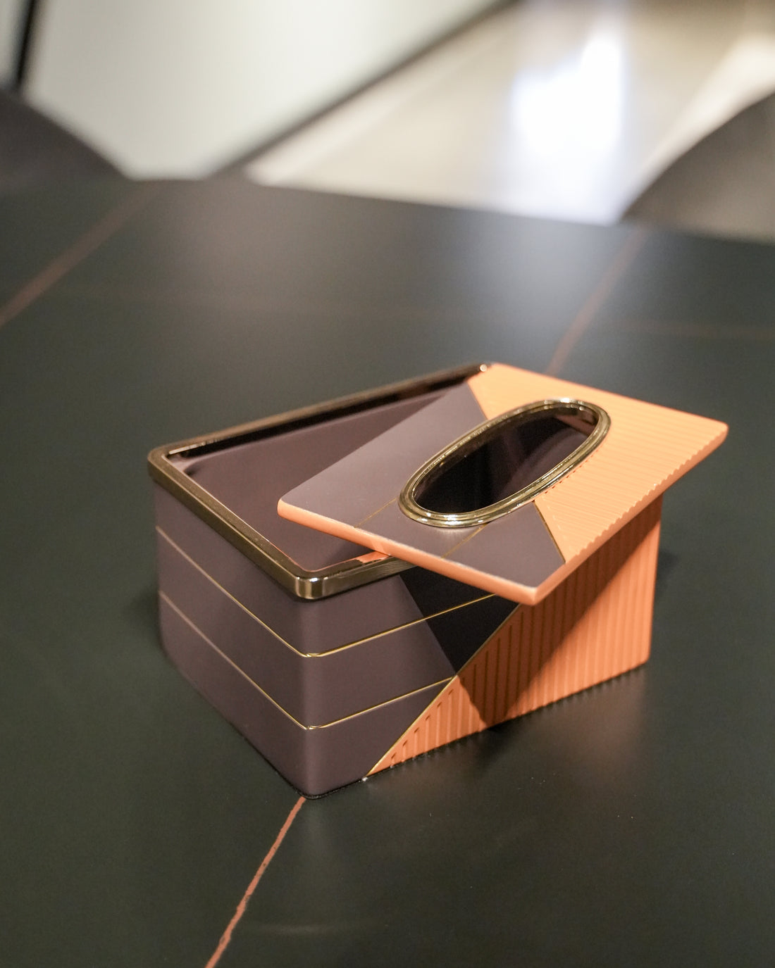 Black & Orange Tissue Box