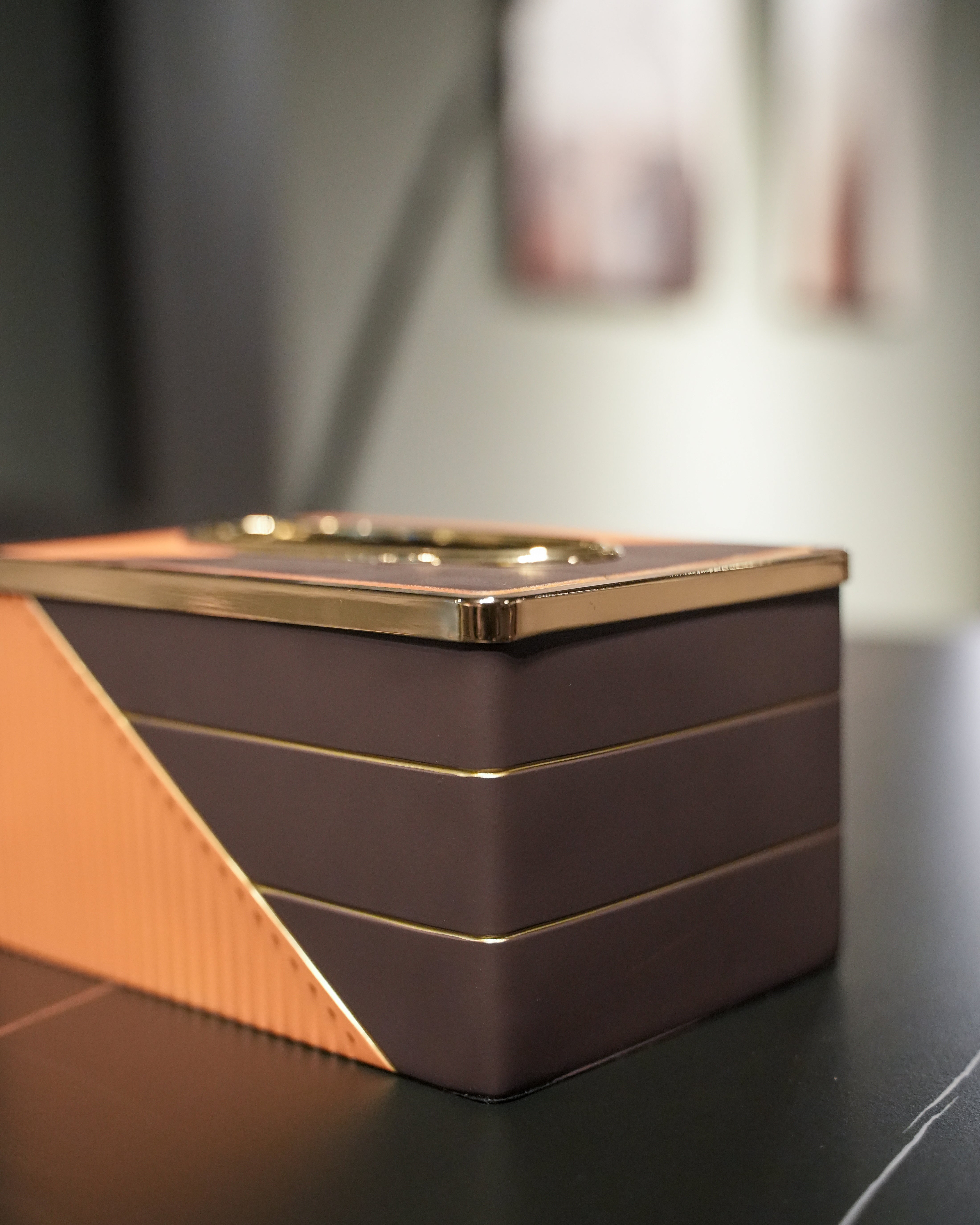 Black & Orange Tissue Box