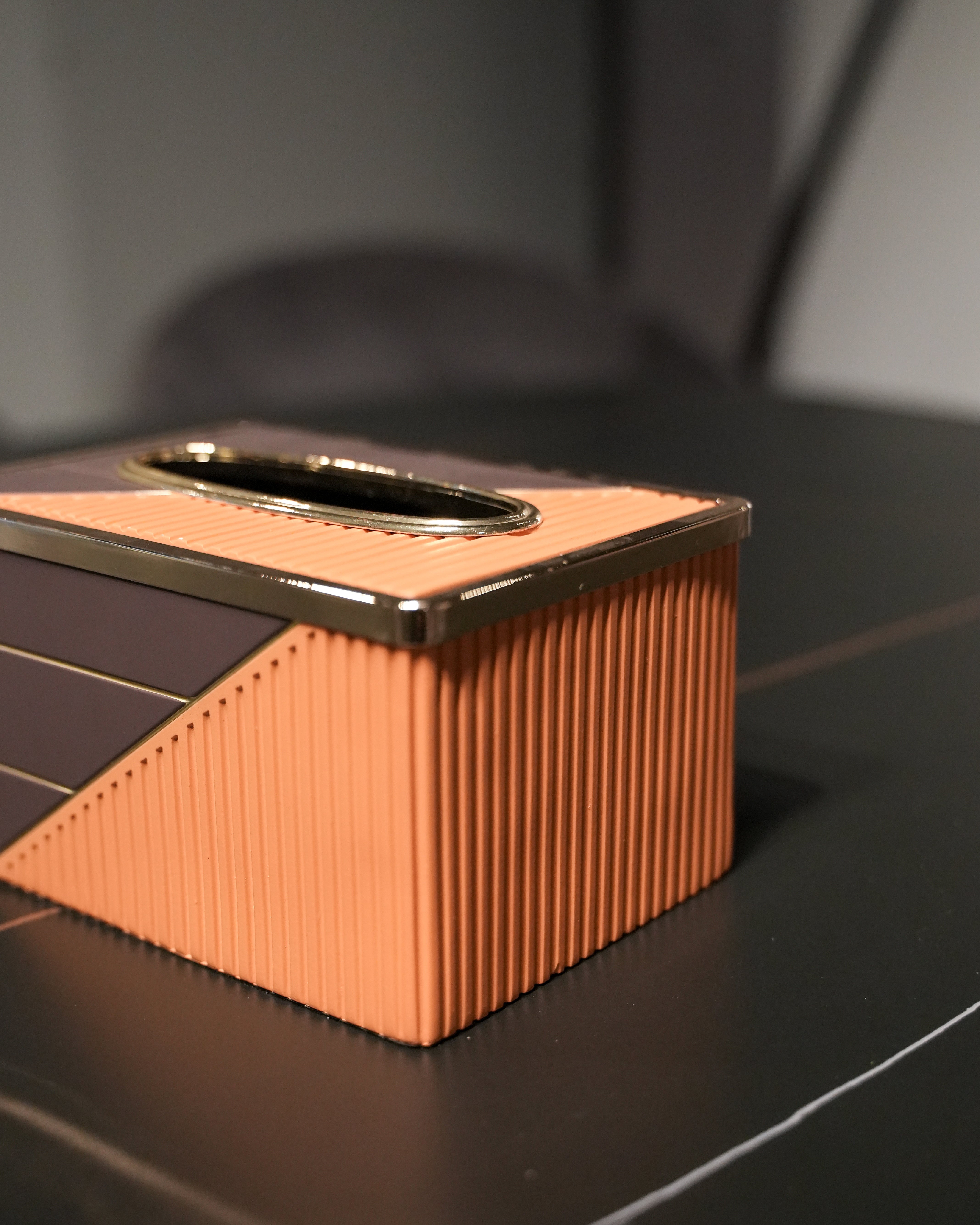 Black & Orange Tissue Box