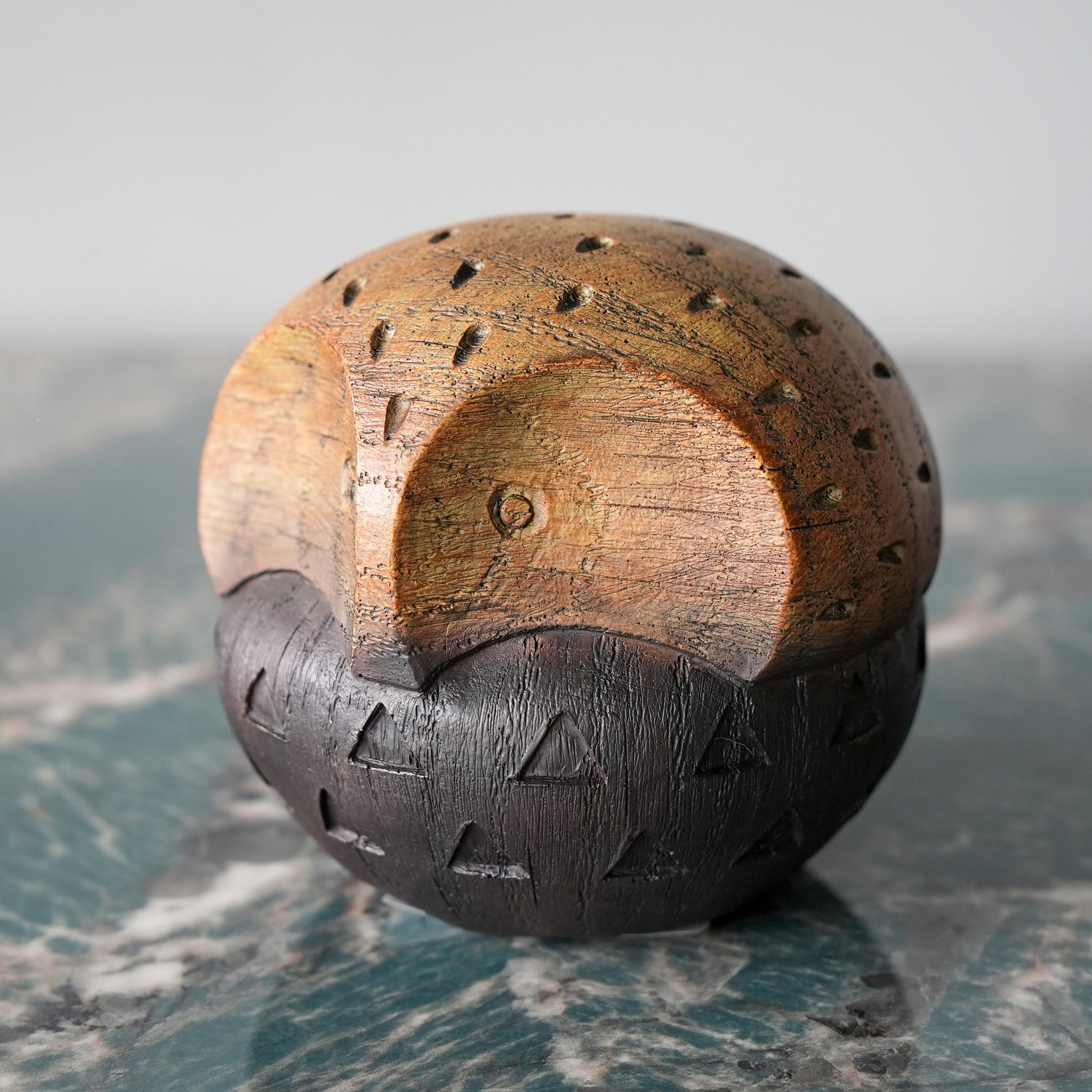 Solid Wood Owl Sculpture