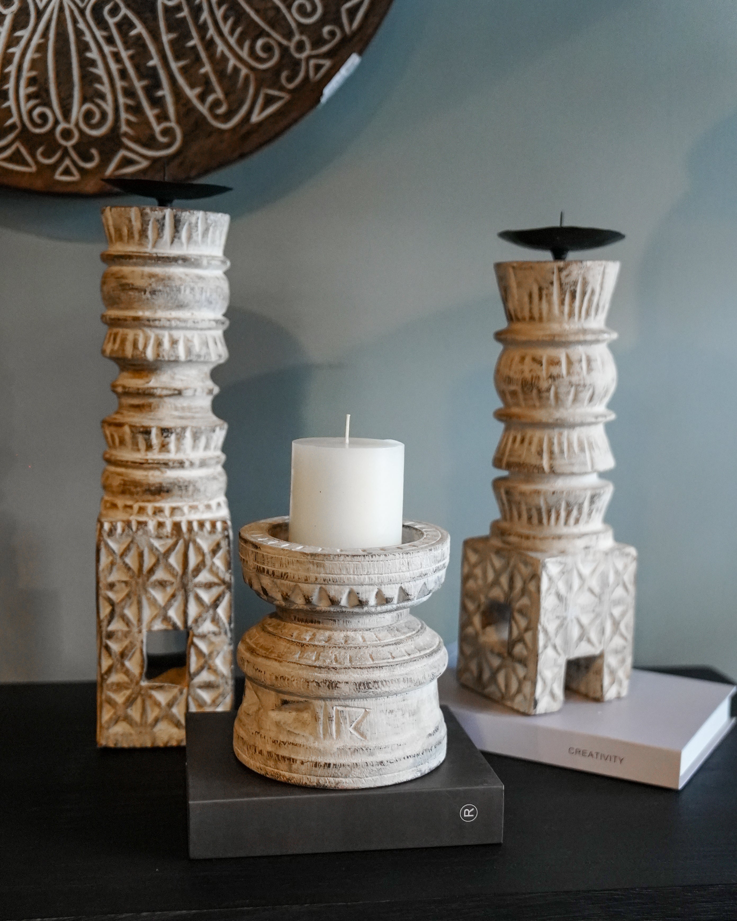 WOODEN CANDLE STAND