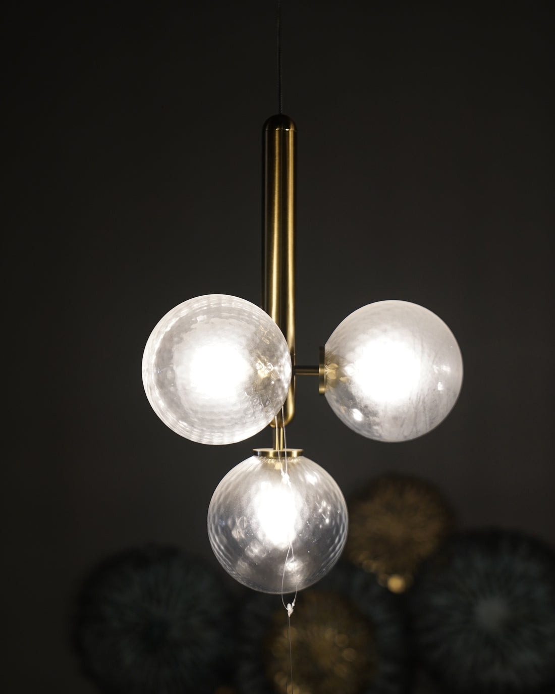Glass & Carbon Steel Pendant Lam