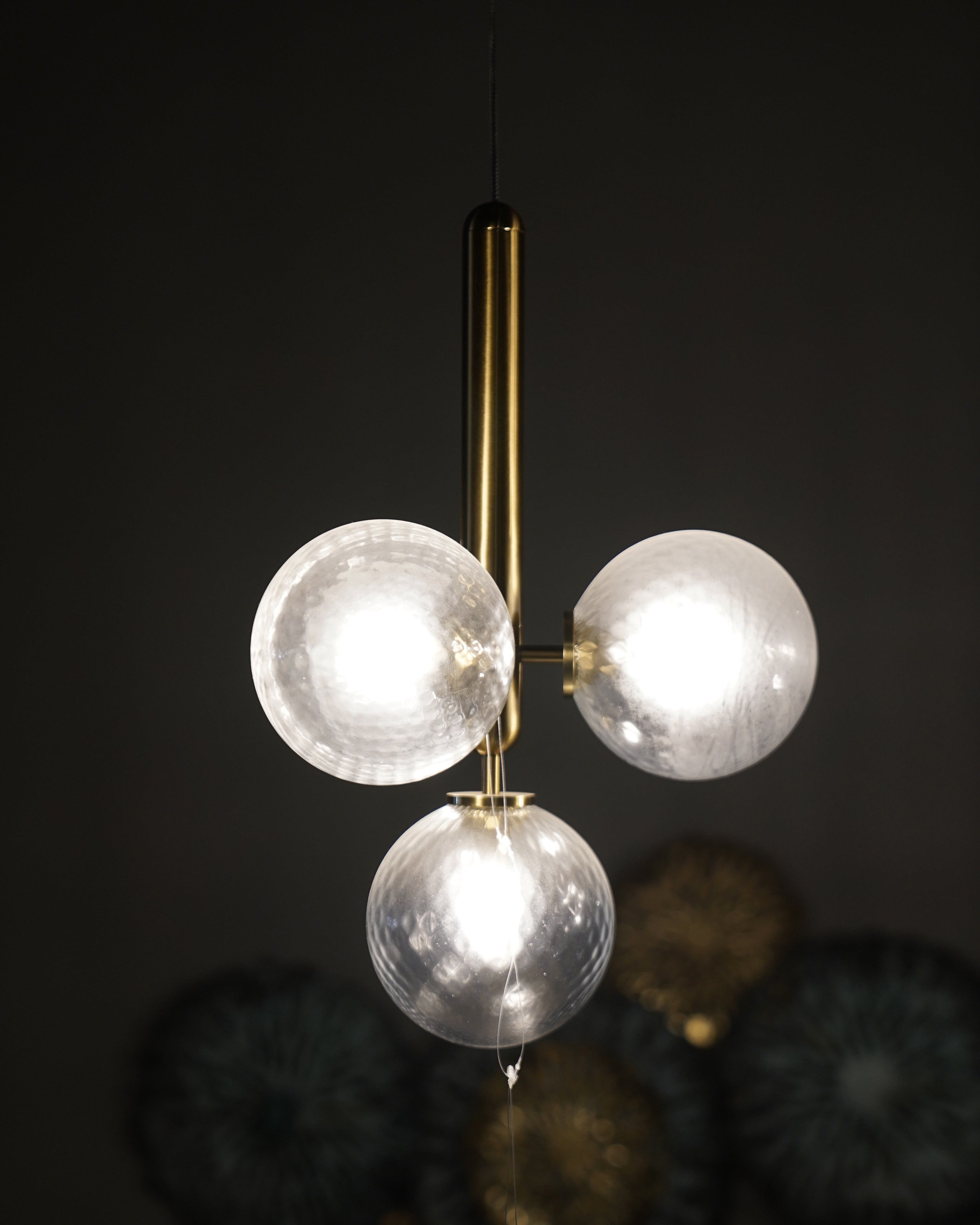 Glass & Carbon Steel Pendant Lam