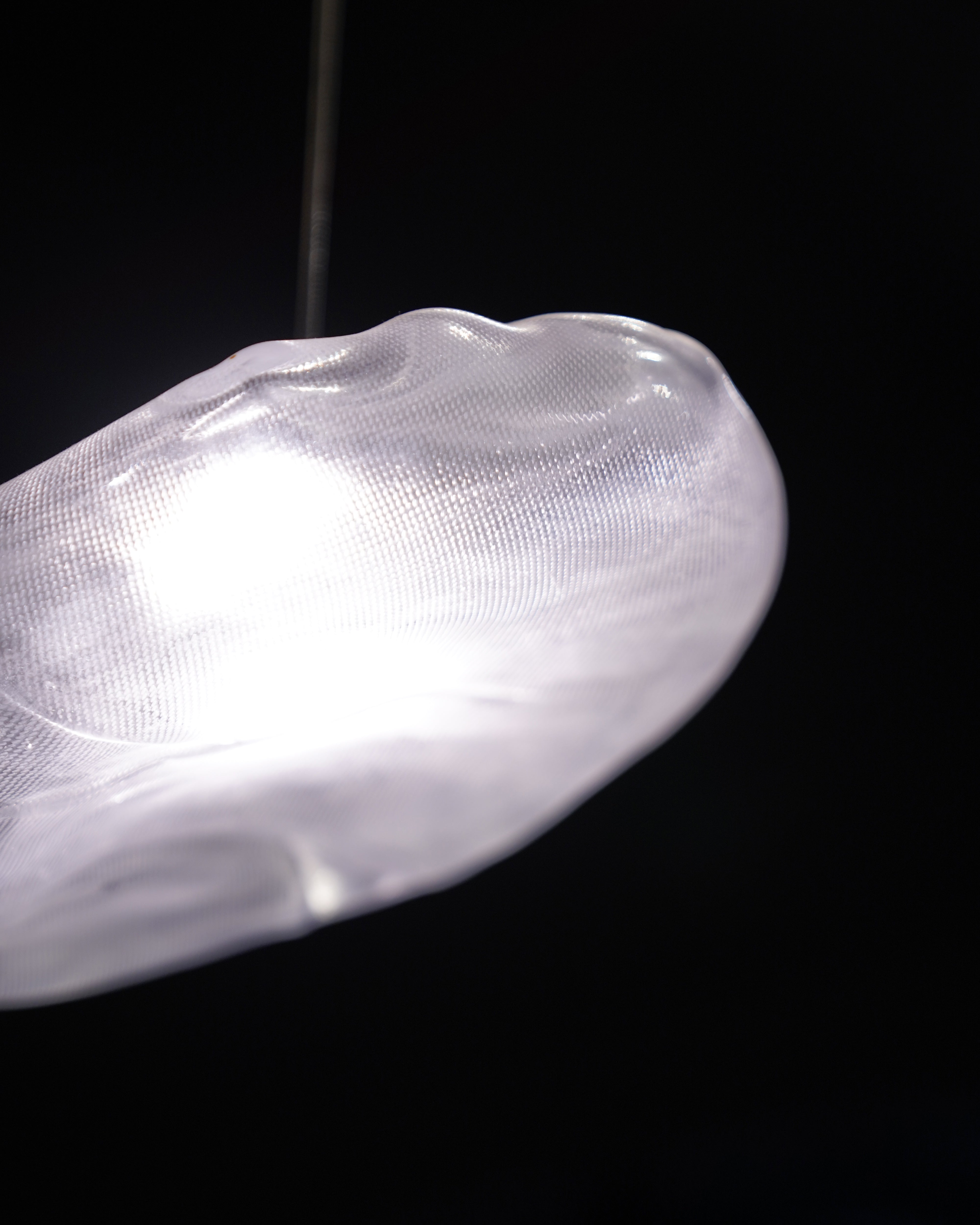 Large Glass & Carbon Steel Oversized Pendant Lamp