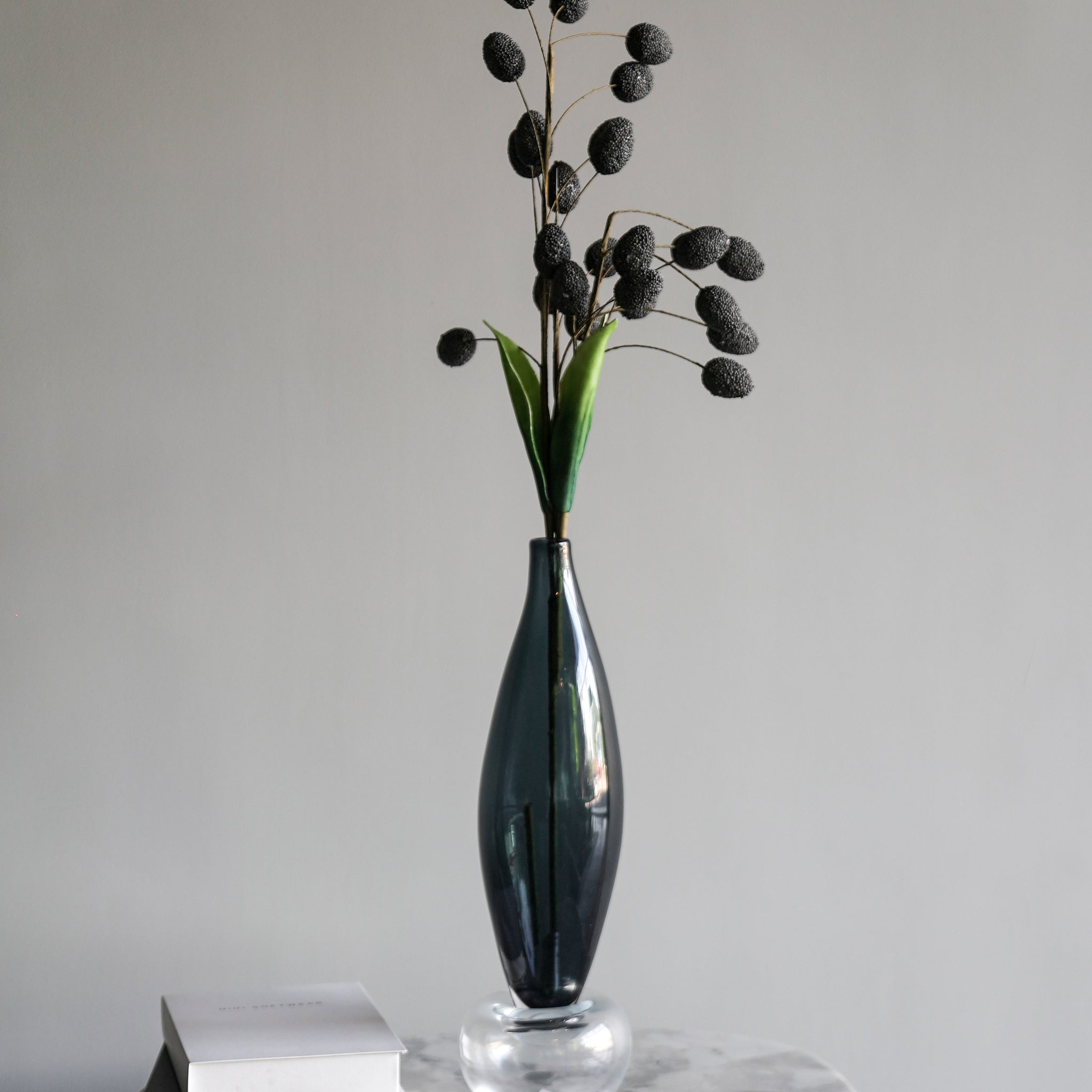Blue glass vase