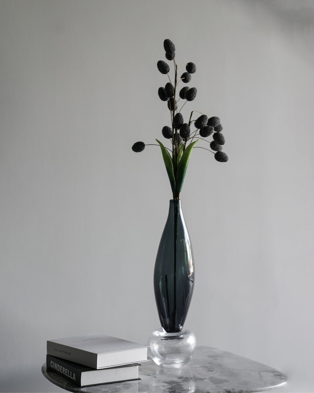 Blue glass vase