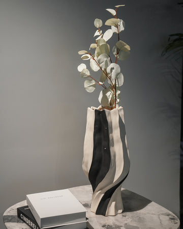 Modern Wavy Stripe Tall Vase