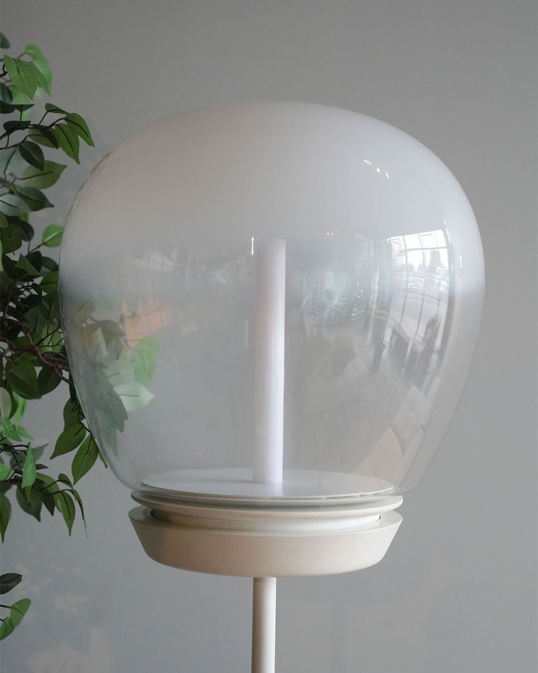 Oversized Glass & Carbon Steel Floor Lamp
