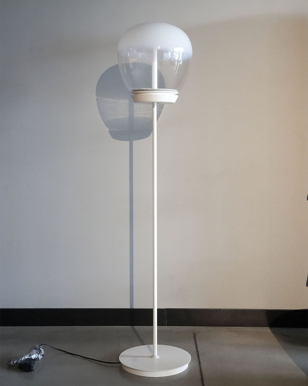 Oversized Glass & Carbon Steel Floor Lamp