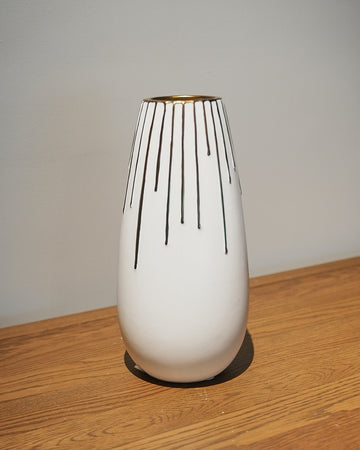 White Vase with Gold Trim