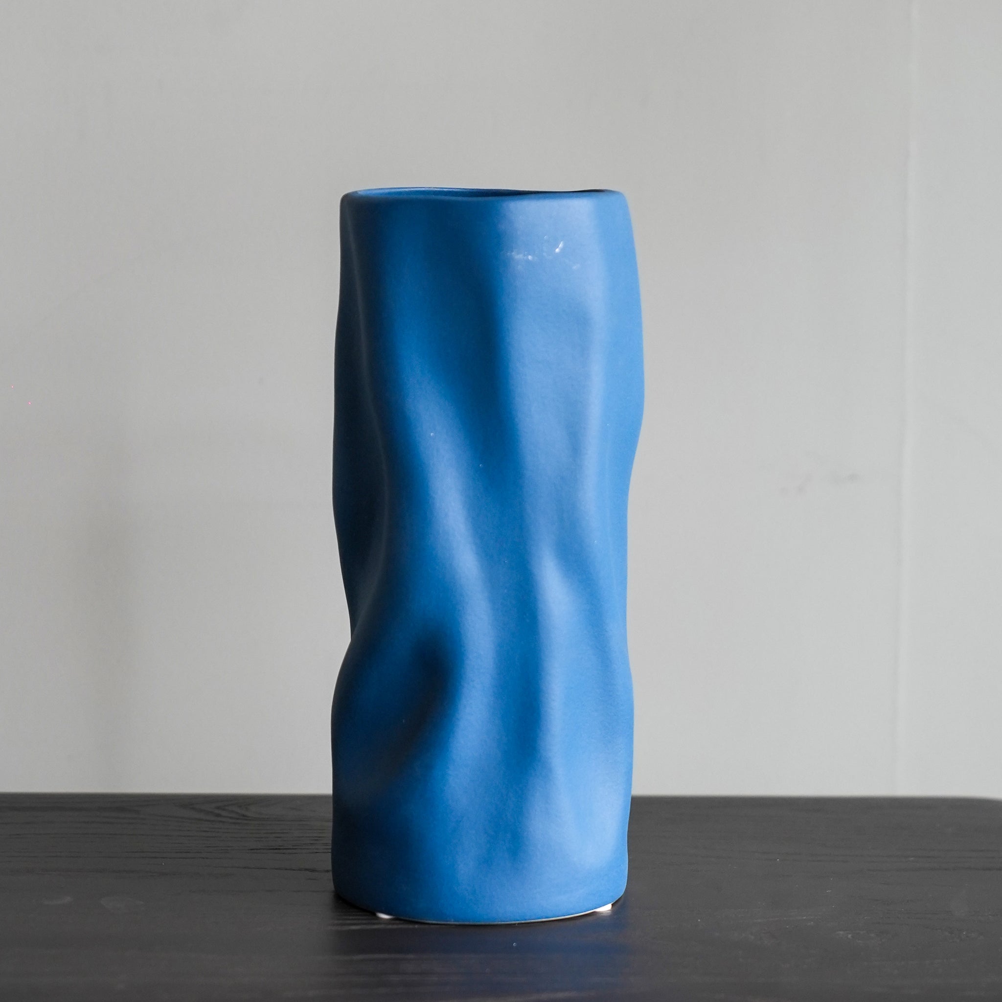 Wavy Silhouette Blue Vase