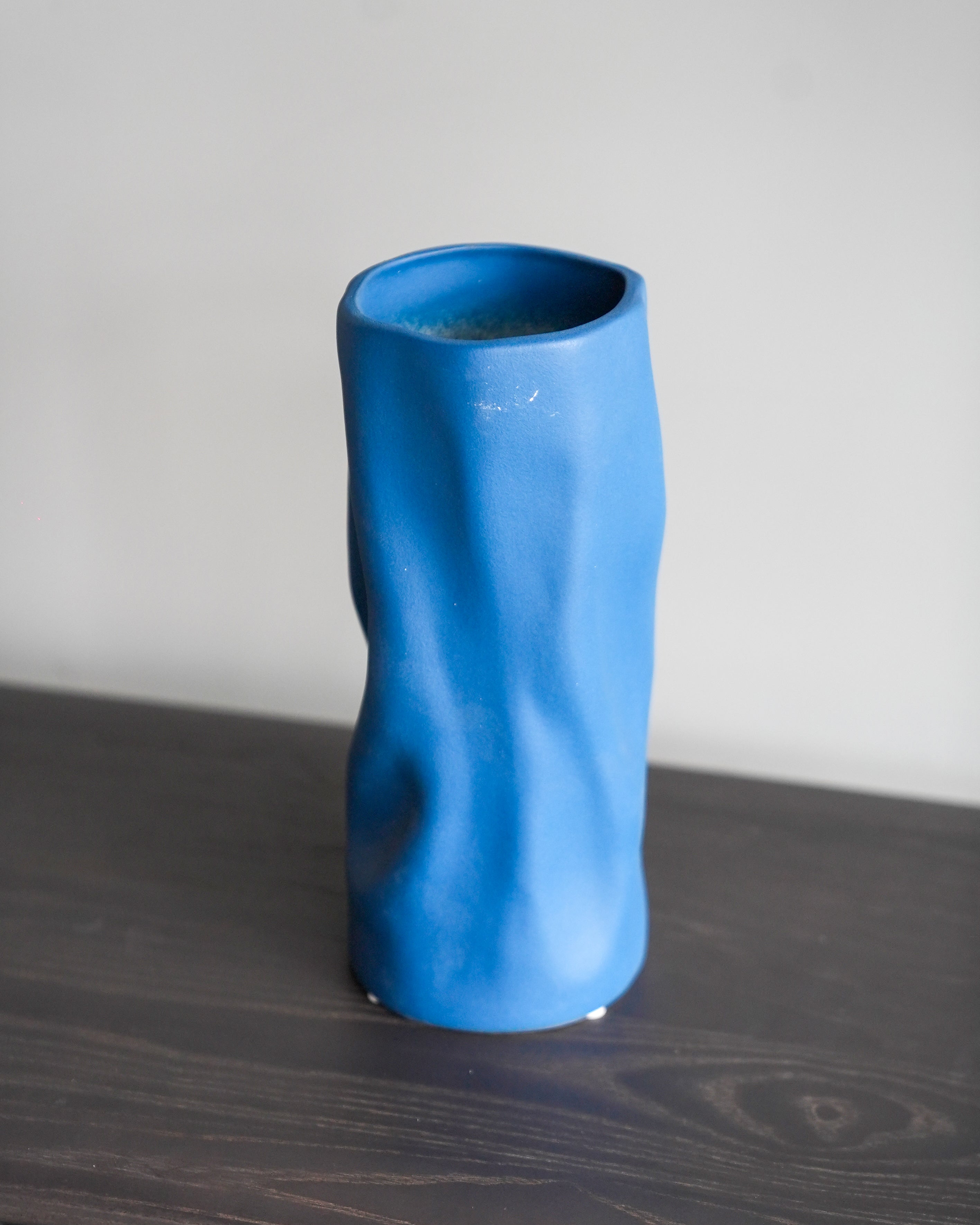 Wavy Silhouette Blue Vase