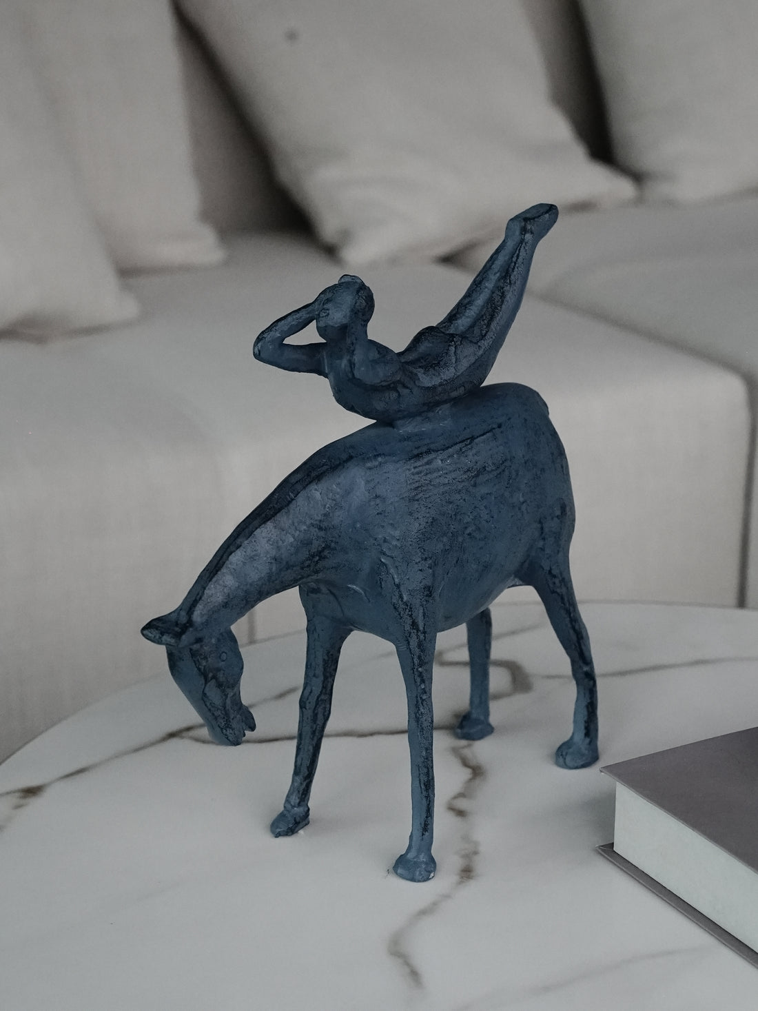 Rider & Horse Metal Sculpture