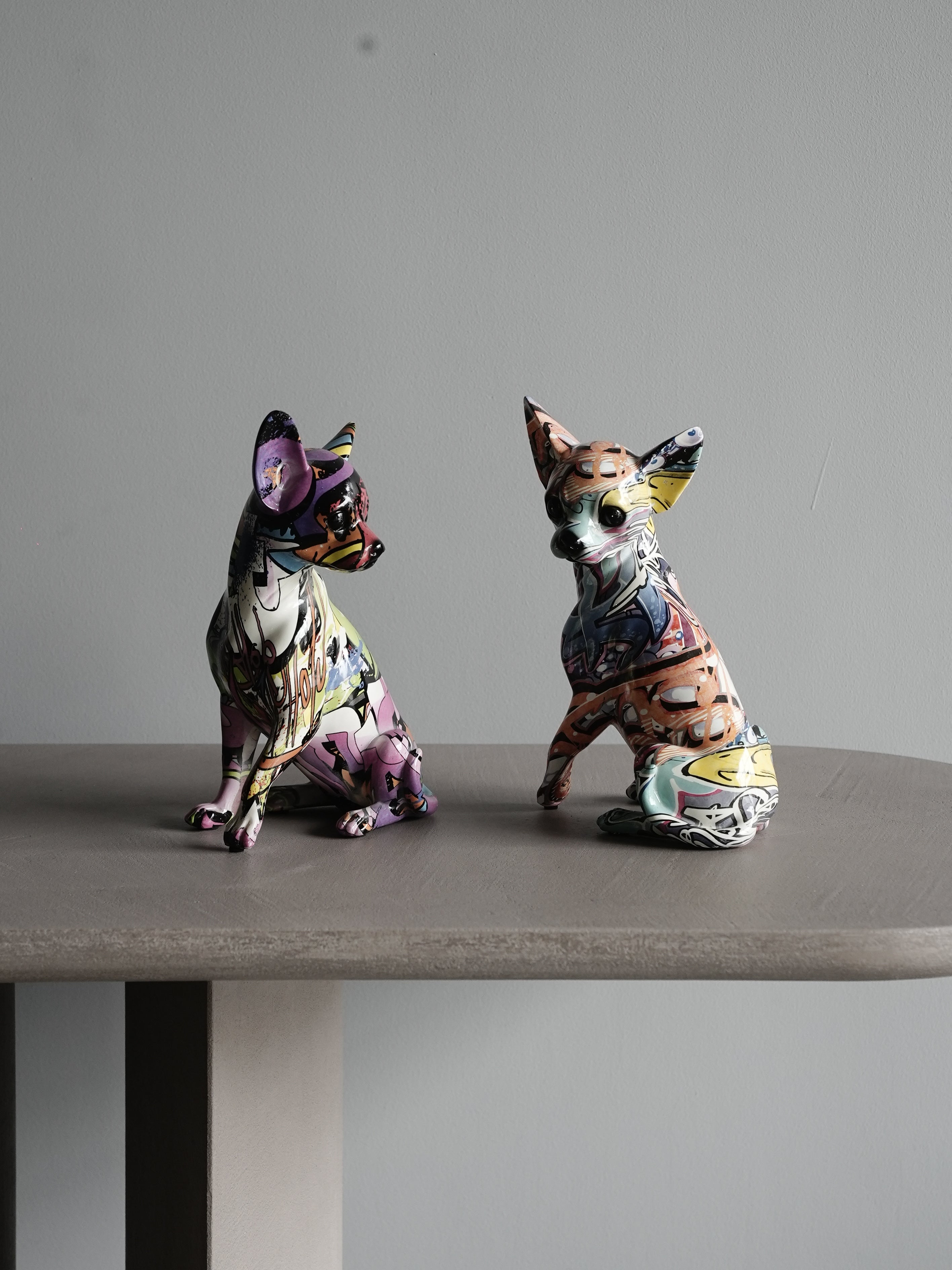 Abstract Resin Puppy Sculpture