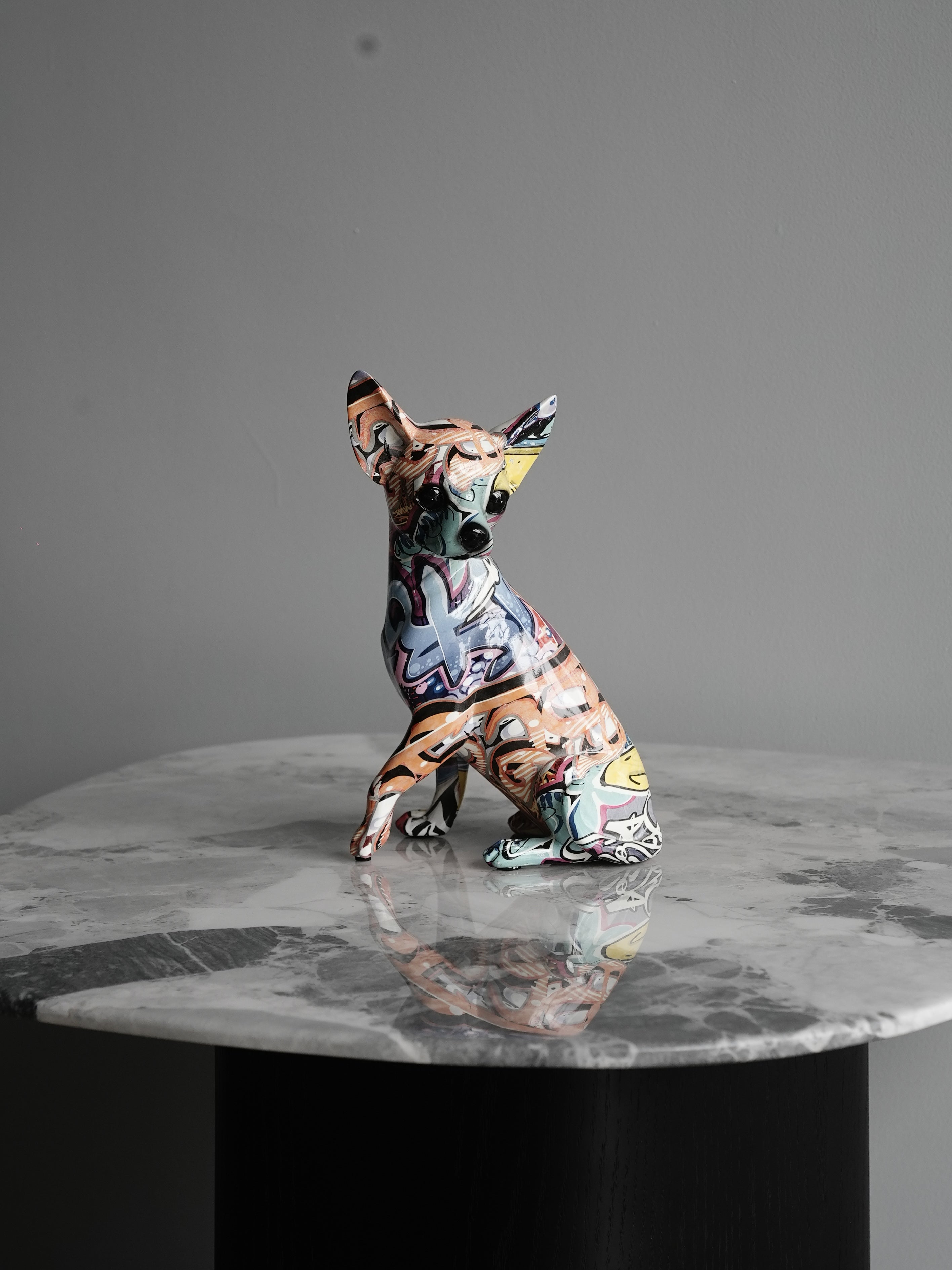 Abstract Resin Puppy Sculpture