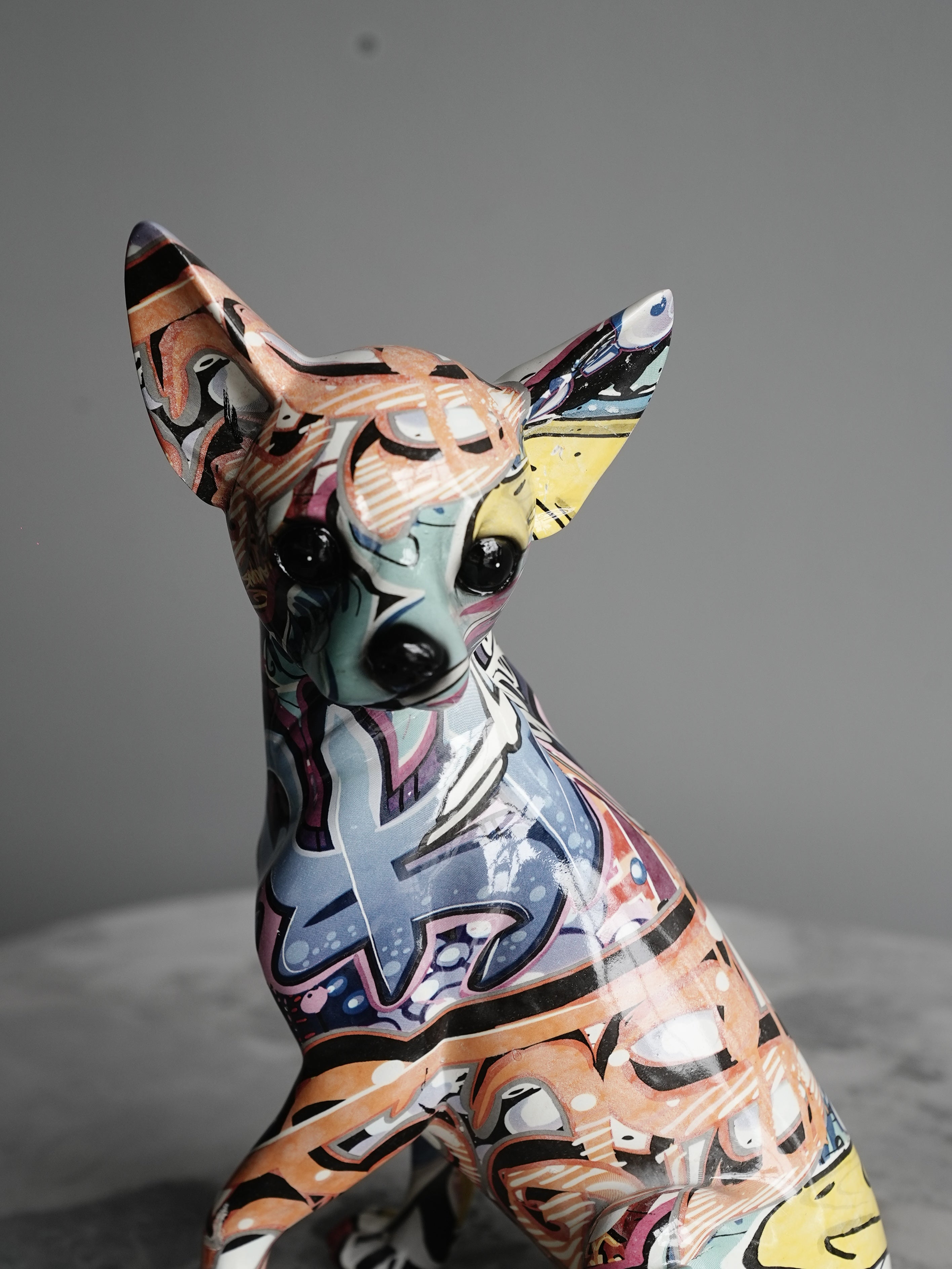 Abstract Resin Puppy Sculpture