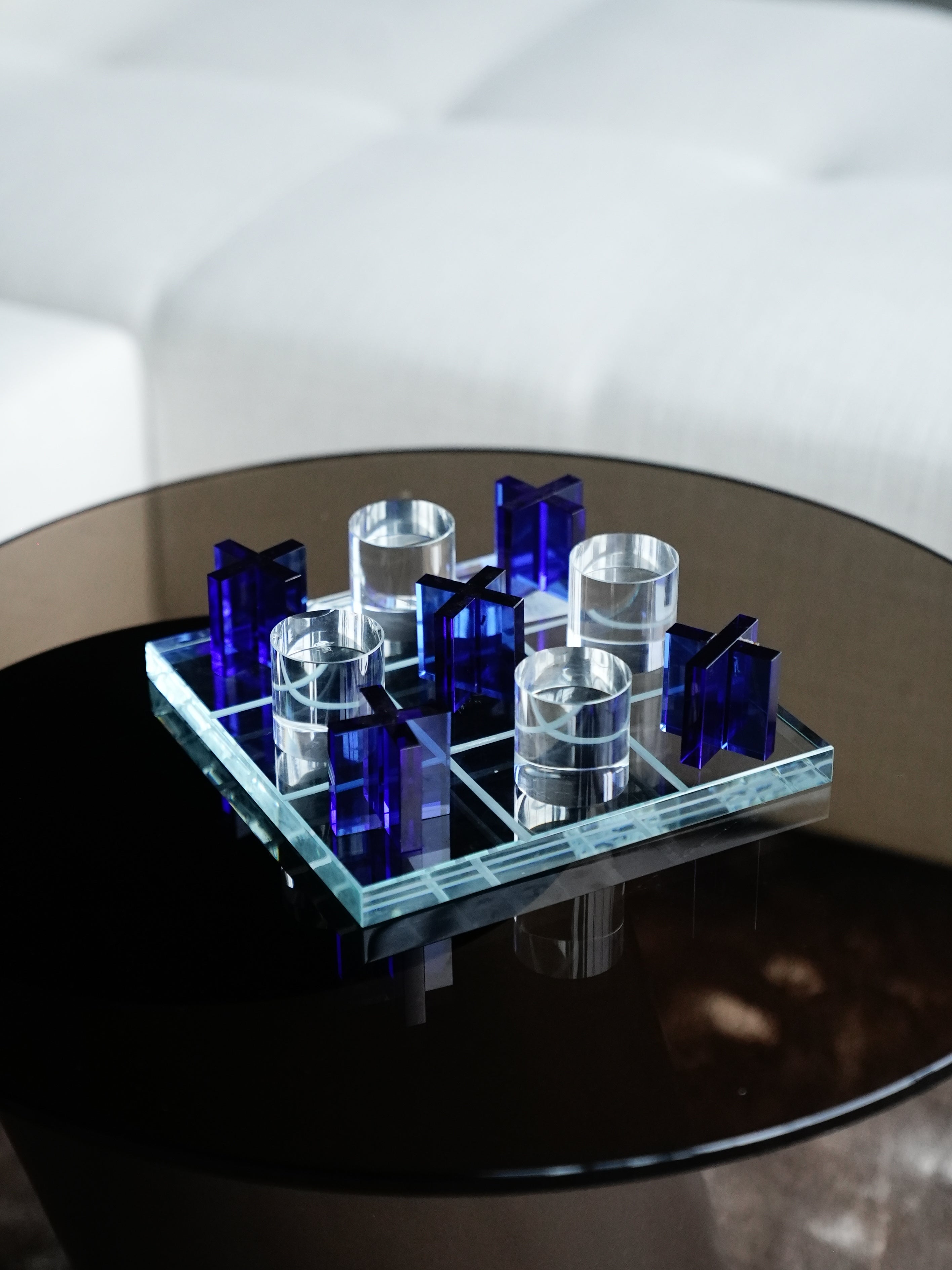 Blue & Clear Acrylic Tic-Tac-Toe