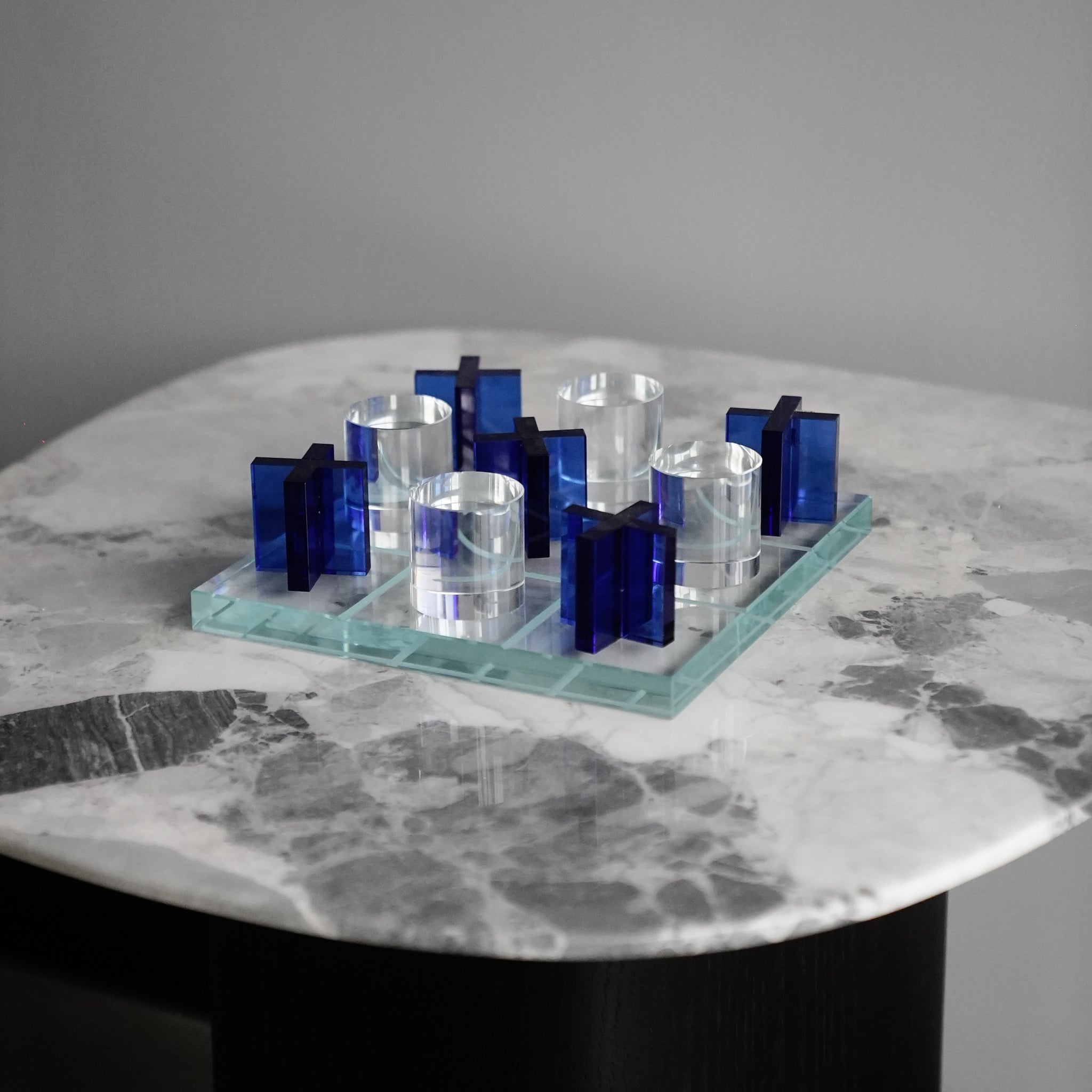 Blue & Clear Acrylic Tic-Tac-Toe