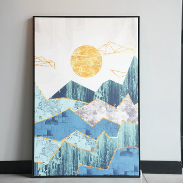 Golden Horizon Abstract Wall Art