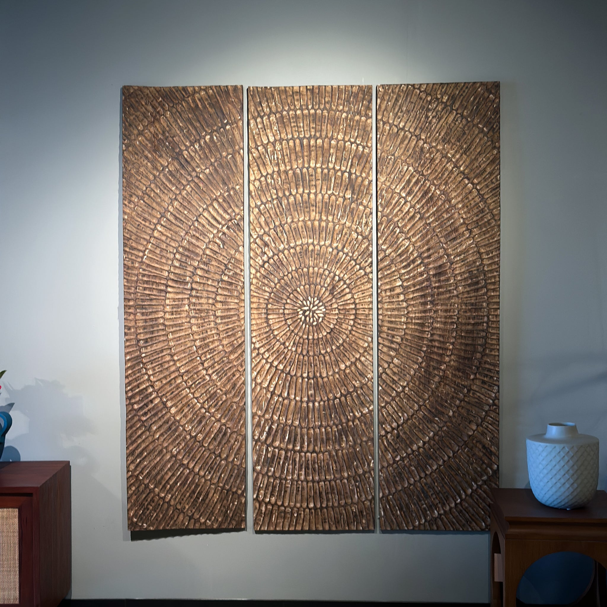 Dark wooden wall art