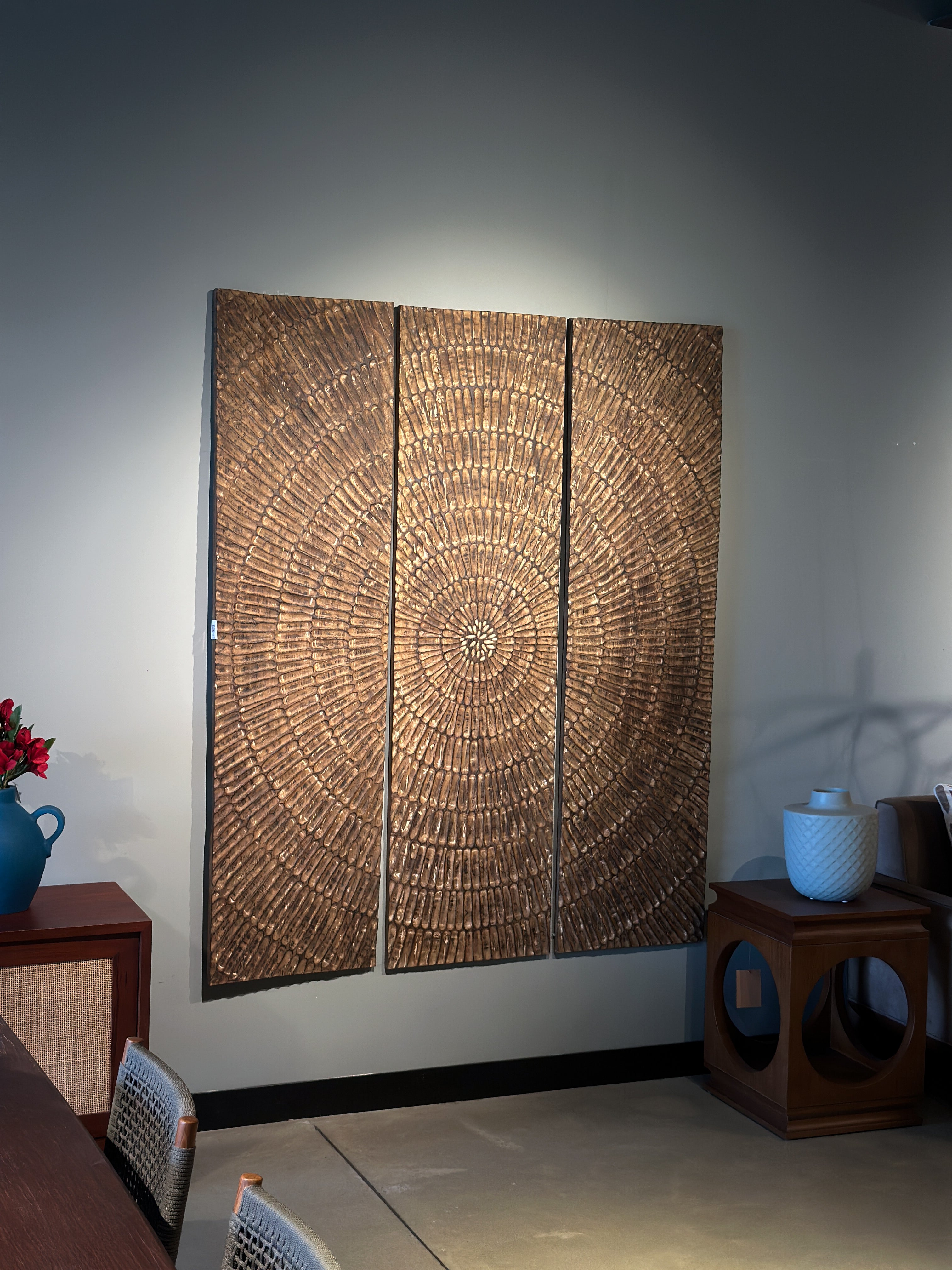 Dark wooden wall art